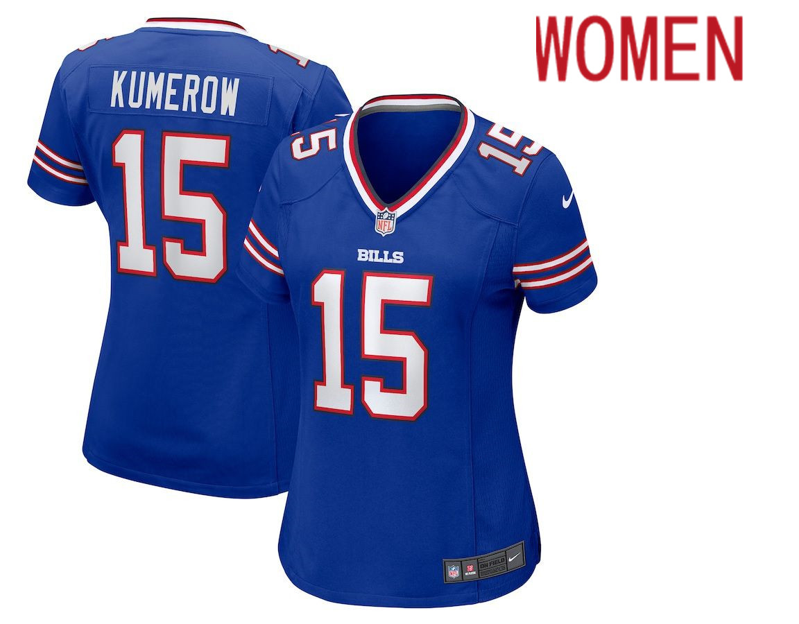 Women Buffalo Bills 15 Jake Kumerow Nike Royal Game NFL Jersey